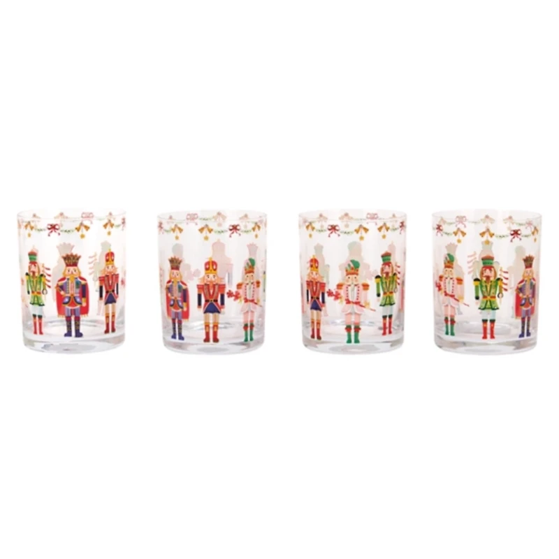 Jolly Nutcracker Old Fashioned Glasses, Set of 4