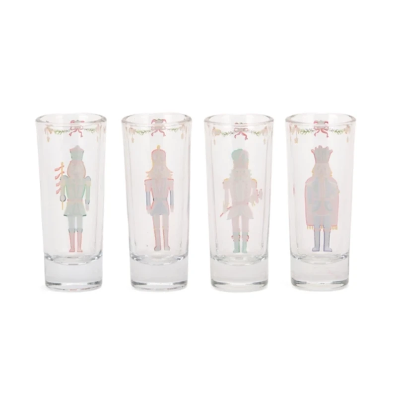 Jolly Nutcracker Shot Glasses, Set of 4