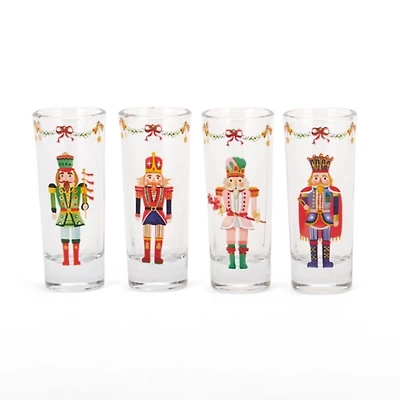 Jolly Nutcracker Shot Glasses, Set of 4
