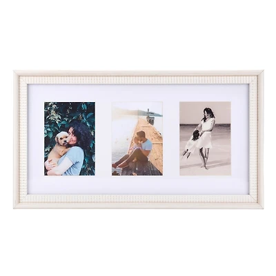 White Grooved Edge Collage Frame