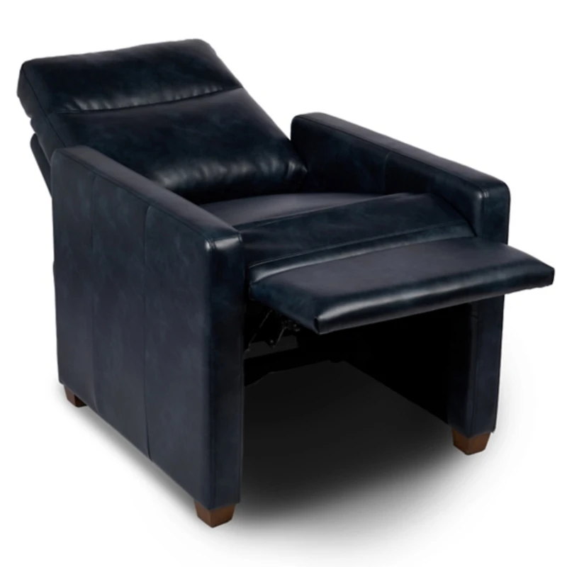 Brecken Navy Faux Leather Recliner