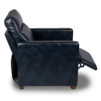 Brecken Navy Faux Leather Recliner