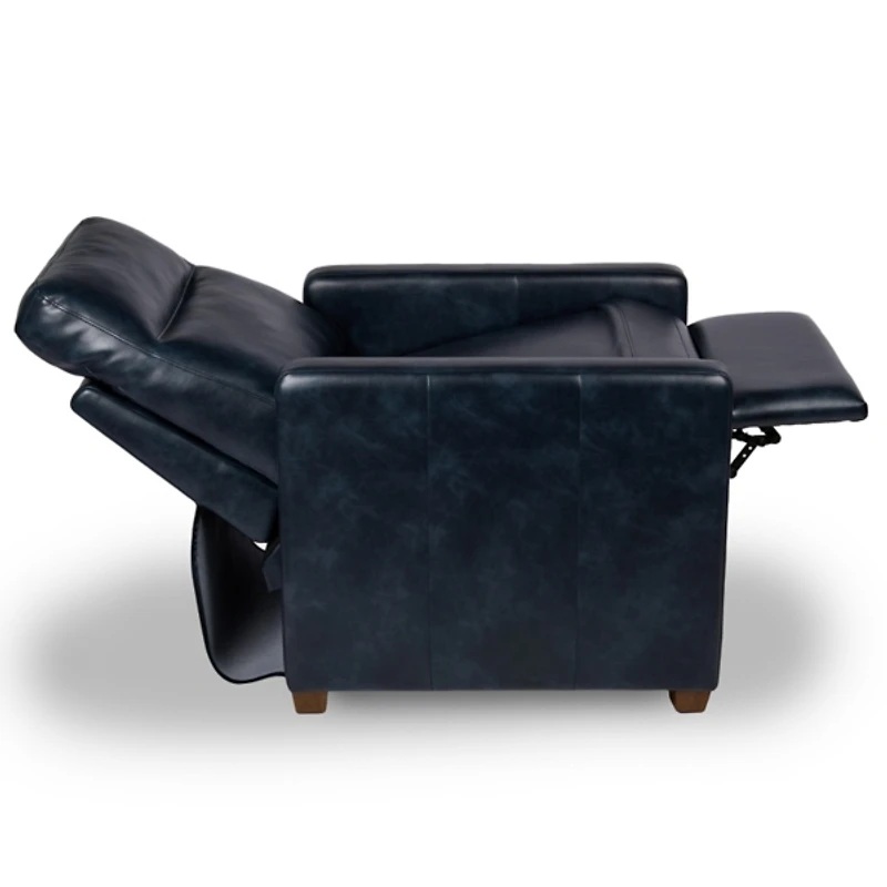 Brecken Navy Faux Leather Recliner