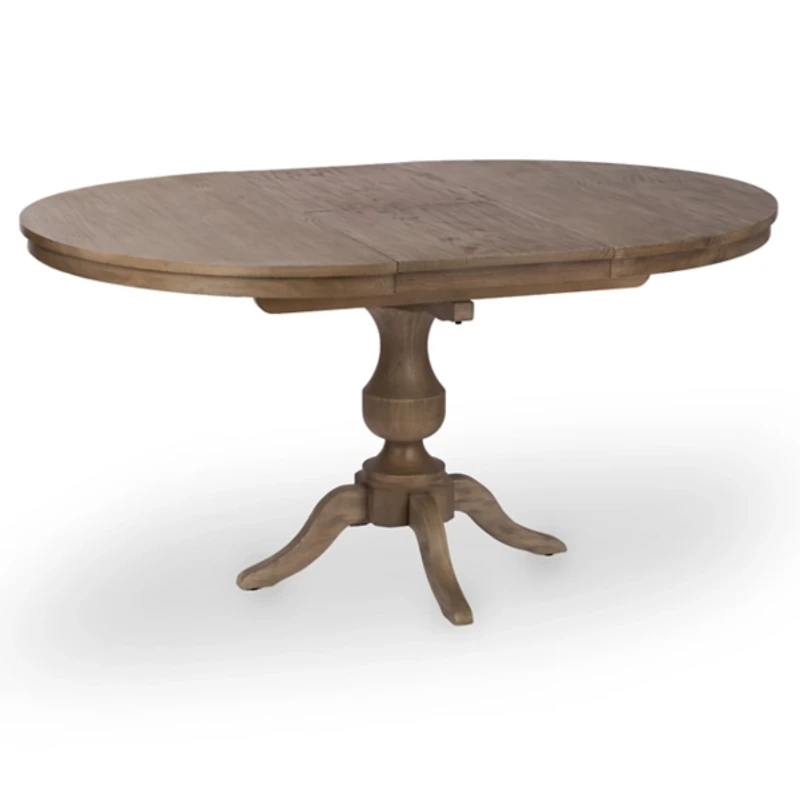 Round French Gray Wood Dining Table