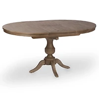 Round French Gray Wood Dining Table