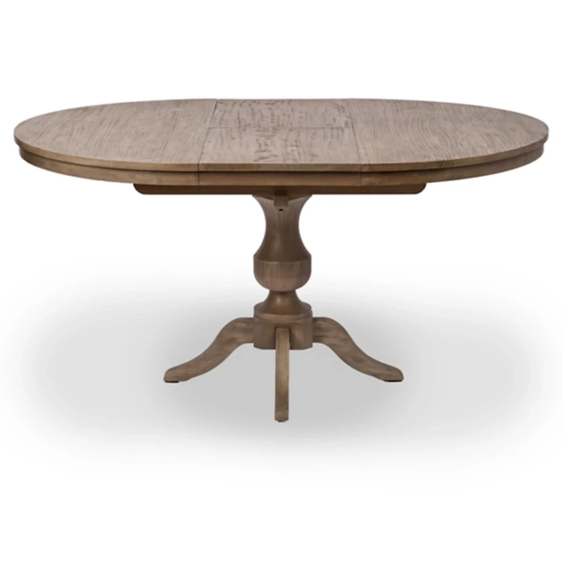 Round French Gray Wood Dining Table