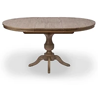 Round French Gray Wood Dining Table