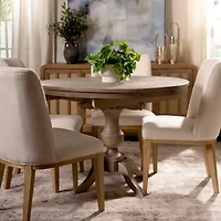French Gray Wood Expandable Dining Table