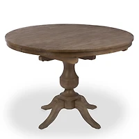 Round French Gray Wood Dining Table