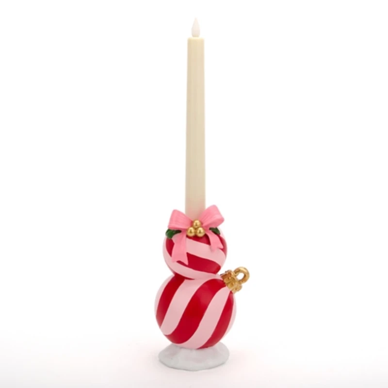 Pink & Red Ornament Taper Candle Holder