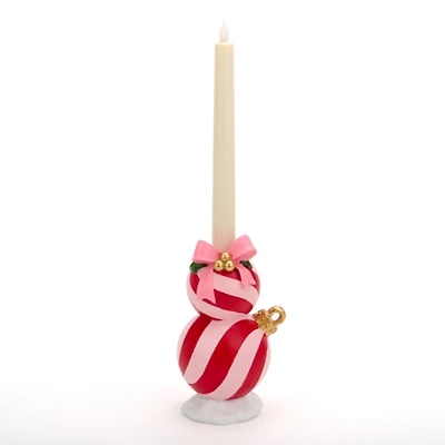 Pink & Red Ornament Taper Candle Holder