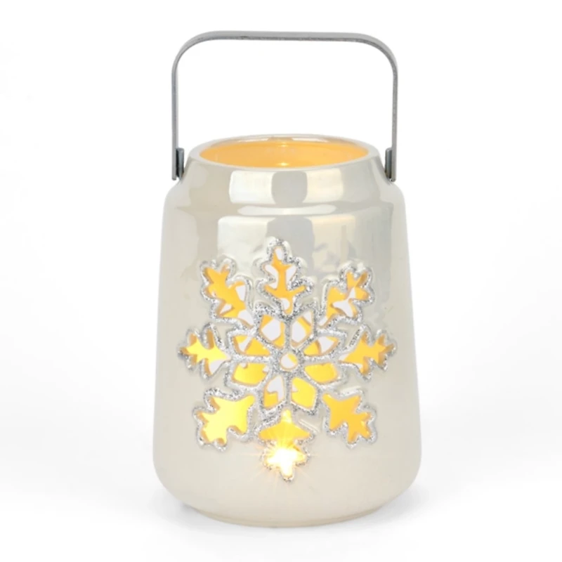 LED White Snowflake Lantern