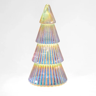 LED Pink Iridescent Glass Tree