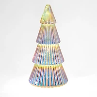 LED Pink Iridescent Glass Tree, 12 in.