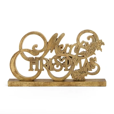 Gold Merry Christmas Tabletop Sign