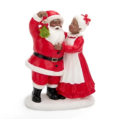 Jolly Santa Claus & Mrs. Claus with Mistletoe