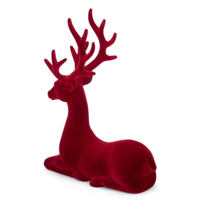 Merlot Velvet Laying Deer Figurine