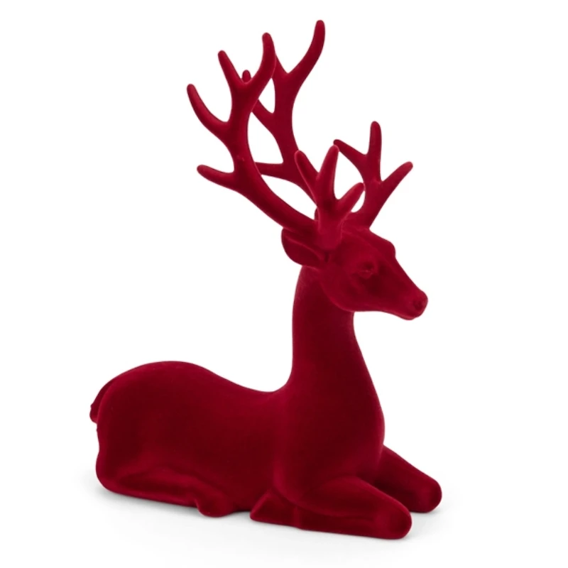 Merlot Velvet Laying Deer Figurine