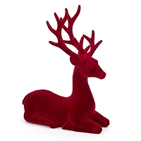 Merlot Velvet Laying Deer Figurine