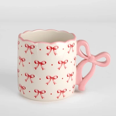 Pink Bow Scalloped Mug