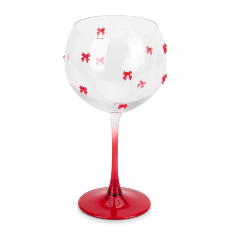 Red Bow Wine Glass