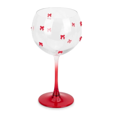Red Bow Wine Glass