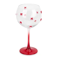 Red Bow Wine Glass
