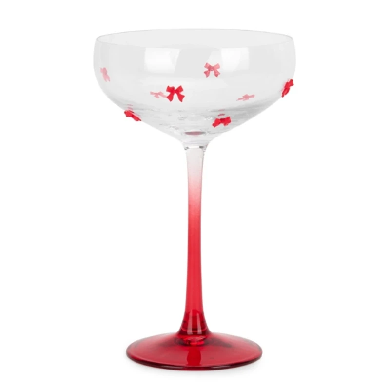 Red Bow Coupe Glass
