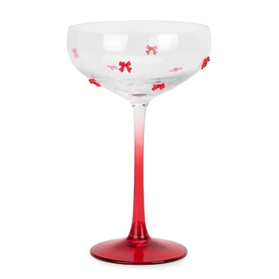 Red Bow Coupe Glass