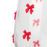 Red Bow Stemless Wine Glass