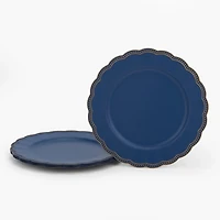 Navy Scalloped Chargers, Set of 4