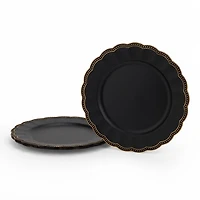 Black Scalloped Chargers, Set of 4