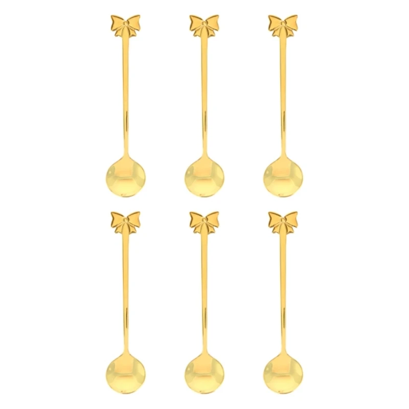 Gold Bow Spoons, Set of 6