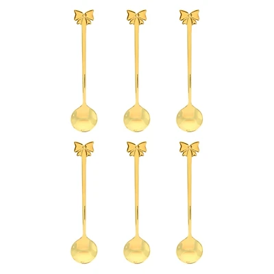 Gold Bow Spoons, Set of 6