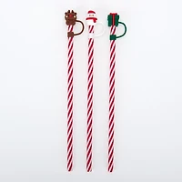 Christmas Hydration Straws, Set of 3