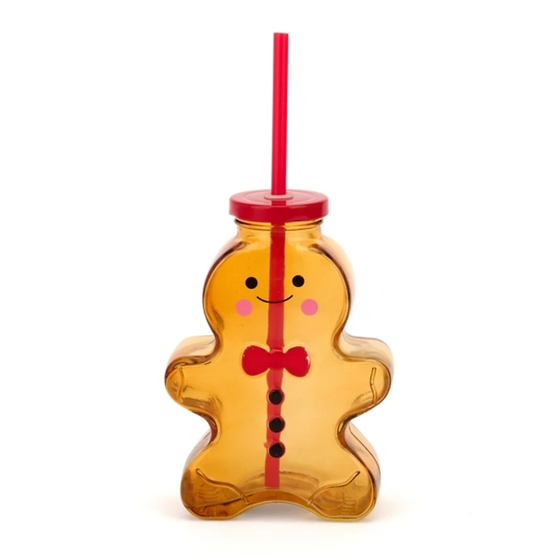 Gingerbread Man Glass Sipper