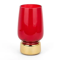 Red Glass Hurricane, 11 in.