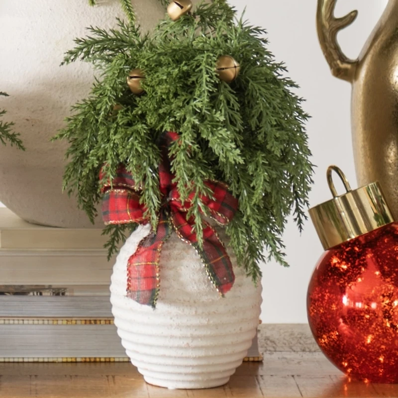 Juniper Bell Arrangement with Plaid Bow