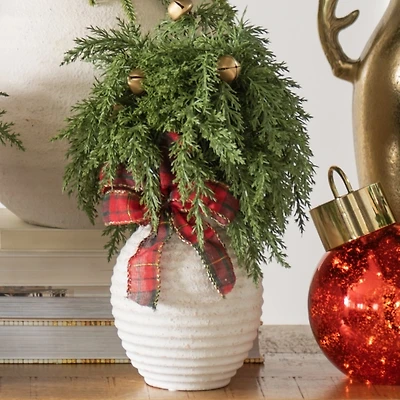 Juniper Bell Arrangement with Plaid Bow