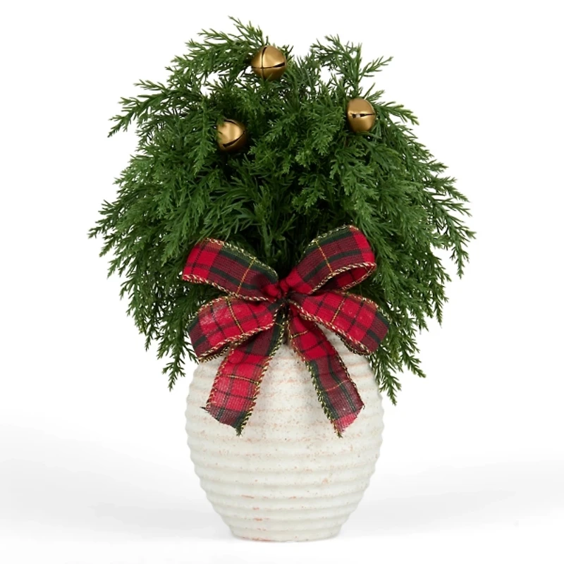 Juniper Bell Arrangement with Plaid Bow
