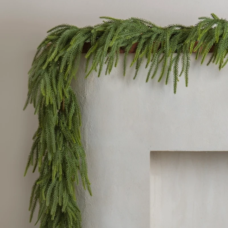 Frosted Norfolk Pine Natural Touch Garland, 5 ft.