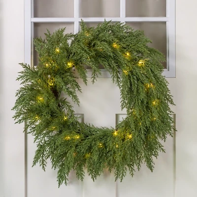 Pre-Lit Juniper Christmas Wreath