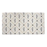 Blue and White Floral Kitchen Mat