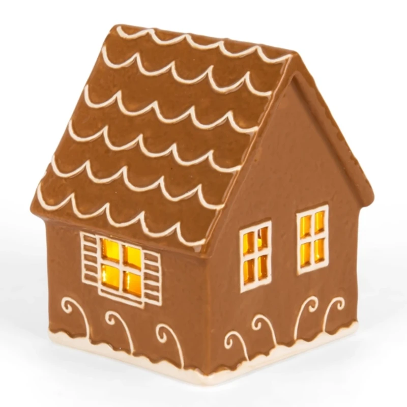 LED Ceramic Gingerbread House
