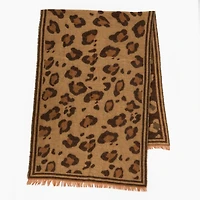 Brown Leopard Print Scarf