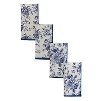Dark Blue Toile Napkins, Set of 4