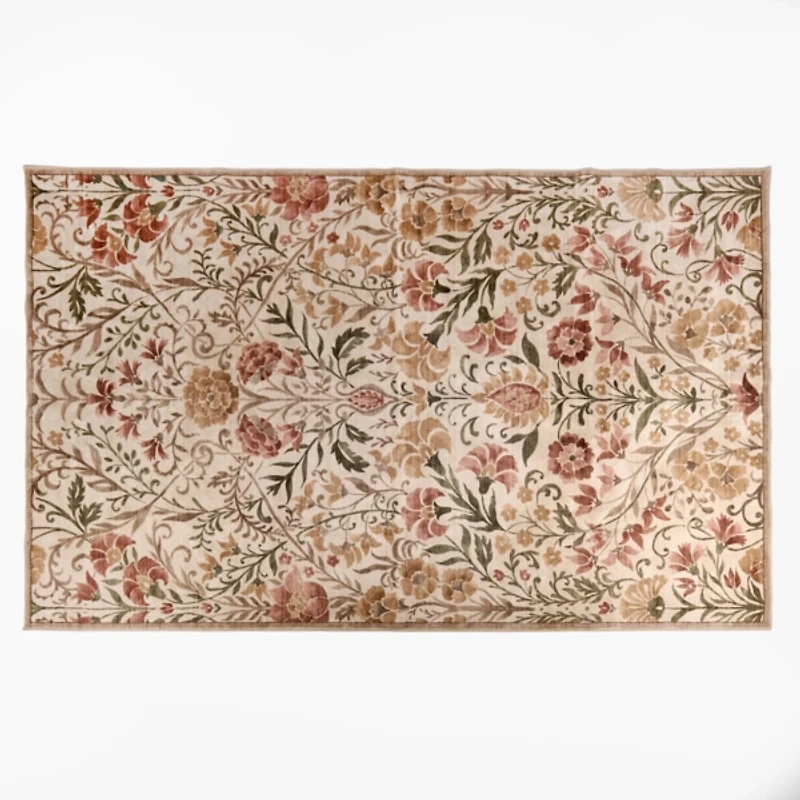 Florence Floral Washable Area Rug, 5x8