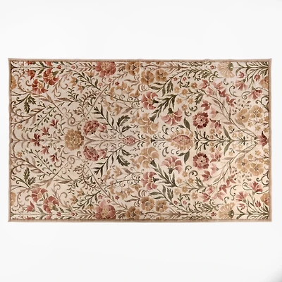 Florence Floral Washable Area Rug, 5x8
