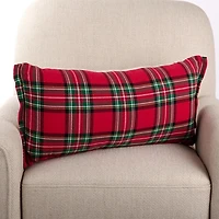 Plaid Christmas Trees Lumbar Pillow