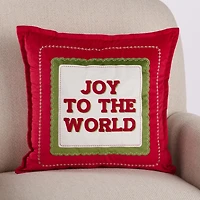 Red Joy to the World Pillow